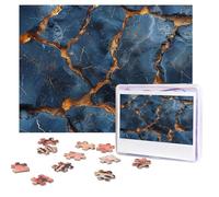 Puzzle da 500 pezzi personalizzati con ghiaccio incrinato nero, immagine impegnativa, con custodia, puzzle fotografico per adulti e matrimoni (52 x 38 cm)