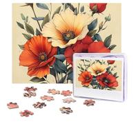 Puzzle da 500 pezzi personalizzati con illustrazione di fiori, immagine impegnativa, con custodia, puzzle fotografico per adulti e matrimoni (52 x 38 cm)