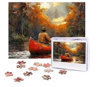Puzzle da 500 pezzi personalizzati con immagine impegnativa pagaiare sull'acqua, con borsa portaoggetti, puzzle fotografico per adulti e matrimoni (52 x 38 cm)
