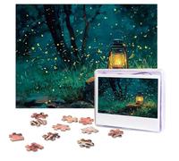 Puzzle da 500 pezzi personalizzati con lucciole e lanterna, puzzle sfidante con borsa portaoggetti, puzzle fotografico per adulti e matrimoni (52 x 38 cm)