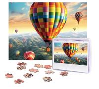 Puzzle da 500 pezzi personalizzati con mongolfiera, immagine impegnativa, con custodia, foto puzzle per adulti per matrimoni (75 x 50 cm)