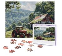 Puzzle da 500 pezzi personalizzati con trattore agricolo aziendale, immagine impegnativa, con custodia, puzzle fotografico per adulti e matrimoni (52 x 38 cm)
