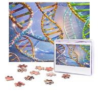 Puzzle da 500 pezzi personalizzati DNA elica genetica puzzle sfidante immagine sfidante con borsa per riporre foto puzzle per adulti matrimonio (52 x 38 cm)