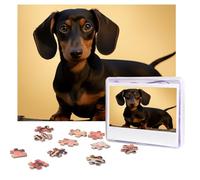 Puzzle da 500 pezzi personalizzati Un simpatico bassotto, immagine impegnativa, con borsa portaoggetti, puzzle fotografico per adulti e matrimoni (52 x 38 cm)