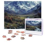 Puzzle da 500 pezzi personalizzati vicino alle montagne, puzzle sfidante, immagine impegnativa, con borsa portaoggetti, puzzle fotografico per adulti per matrimoni (52 x 38 cm)