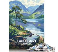 Puzzle da 500 pezzi, poster del Lake District National Park, puzzle per adulti, puzzle in legno, puzzle di gioco impegnativi, 500 pezzi (52x38 cm)