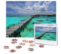 Puzzle da 500 pezzi Puzzle con paesaggio delle Maldive Puzzle personalizzato per adulti Foto Puzzle in legno Regalo Classico Puzzle per Famiglia Matrimonio Compleanno San Valentino