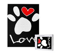 Puzzle da 500 pezzi, puzzle in legno, gioco di famiglia per adulti e adolescenti,Amore per l'impronta della zampa del cane