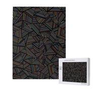 Puzzle da 500 pezzi, puzzle in legno, gioco di famiglia per adulti e adolescenti,Arcobaleno lineare geometrico stampato in 3D