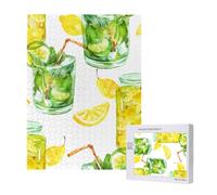 Puzzle da 500 pezzi, puzzle in legno, gioco di famiglia per adulti e adolescenti,Bevi Cocktail Limone Ghiaccio