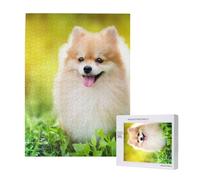 Puzzle da 500 pezzi, puzzle in legno, gioco di famiglia per adulti e adolescenti,Cucciolo di cane carino nel parco primaverile