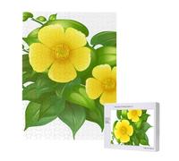 Puzzle da 500 pezzi, puzzle in legno, gioco di famiglia per adulti e adolescenti,Fiori gialli nel cespuglio verde