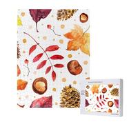 Puzzle da 500 pezzi, puzzle in legno, gioco di famiglia per adulti e adolescenti,Foglia botanica autunnale