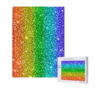 Puzzle da 500 pezzi, puzzle in legno, gioco di famiglia per adulti e adolescenti,L'arcobaleno sembra con le paillettes