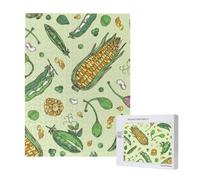 Puzzle da 500 pezzi, puzzle in legno, gioco di famiglia per adulti e adolescenti,Mais, piselli, baccello, fagioli, baccello, cappero