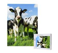 Puzzle da 500 pezzi, puzzle in legno, gioco di famiglia per adulti e adolescenti,Mangiare mucche al pascolo estivo