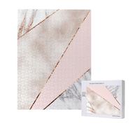 Puzzle da 500 pezzi, puzzle in legno, gioco di famiglia per adulti e adolescenti,Marmo rosa oro misto unito