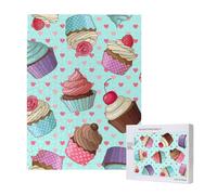 Puzzle da 500 pezzi, puzzle in legno, gioco di famiglia per adulti e adolescenti,Modello di cupcake stampato