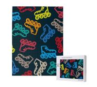 Puzzle da 500 pezzi, puzzle in legno, gioco di famiglia per adulti e adolescenti,Pattini colorati e luminosi