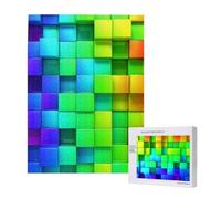 Puzzle da 500 pezzi, puzzle in legno, gioco di famiglia per adulti e adolescenti,Plaid color arcobaleno