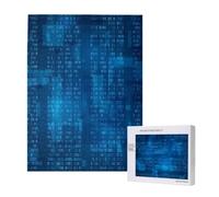 Puzzle da 500 pezzi, puzzle in legno, gioco di famiglia per adulti e adolescenti,Programmatore Codice Binario Blu