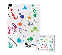 Puzzle da 500 pezzi, puzzle in legno, gioco di famiglia per adulti e adolescenti,Schizzi di vernice astratta stampati
