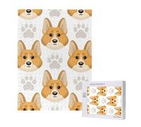 Puzzle da 500 pezzi, puzzle in legno, gioco di famiglia per adulti e adolescenti,Simpatiche impronte di zampe di cane