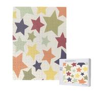Puzzle da 500 pezzi, puzzle in legno, gioco di famiglia per adulti e adolescenti,Superficie colorata a stella