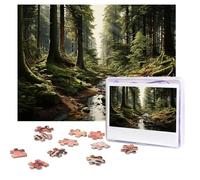 Puzzle da 500 pezzi, puzzle personalizzati con foresta e alberi, immagine impegnativa, con custodia, puzzle fotografico per adulti e matrimoni (52 x 38 cm)