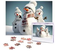 Puzzle da 500 pezzi Puzzles Happy Snowman Puzzle personalizzato per adulti Foto Puzzle in legno Regalo Classico Puzzle per Famiglia Matrimonio Compleanno San Valentino