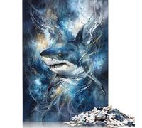 Puzzle da 500 pezzi Squalo nella nebulosa Puzzle in legno Gioco educativo Sfida Giocattolo Come regalo di Natale 500 pezzi (52x38 cm)
