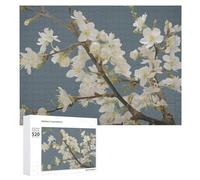 Puzzle da 520 pezzi con fiori di ciliegio e prugna per adulti, puzzle in legno unico, regalo impegnativo per serate di gioco in famiglia, 38 x 50 cm