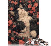 Puzzle da 520 pezzi con gatto che rotola Sakura per adulti, 100% in legno riciclato, puzzle rigidi per donne e uomini, 520 pezzi (52x38 cm)