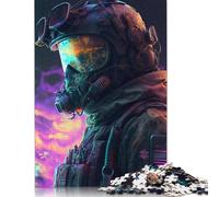 Puzzle da 520 pezzi Cyberpunk Air Force Pilot per adulti, rettangolari, difficili da realizzare, per donne e uomini, 520 pezzi (52x38 cm)