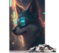 Puzzle da 520 pezzi "Il cane cyberpunk vintage", rompicapo per adulti, puzzle per bambini adulti, 520 pezzi (52x38 cm)