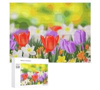 Puzzle da 520 pezzi per adulti con fiori primaverili freschi puzzle grandi gioco decompressione tempo libero intrattenimento puzzle in legno relax giocattoli sensoriali decorazione per la stanza per