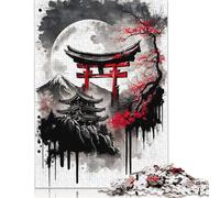 Puzzle da 520 pezzi per adulti con la Porta Torii e l'icona del Giappone, rettangolari, difficili da realizzare per donne e uomini, 520 pezzi (52x38 cm)