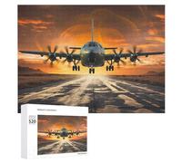 Puzzle da 520 pezzi per adulti Cool aereo militare atterraggio sulle piste dell'aeronautica contro bellissimi puzzle DuSky grandi puzzle gioco decompressione tempo libero intrattenimento puzzle legno