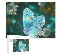Puzzle da 520 pezzi per adulti Cool Light Blue Butterfly Puzzle Grandi Puzzle Gioco Decompressione Tempo Libero Intrattenimento Puzzle in legno Relax Giocattoli sensoriali Decorazione della stanza per
