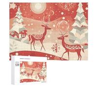 Puzzle da 520 pezzi per adulti Cool Red Christmas Renna Puzzle Grandi Puzzle Gioco Decompressione Tempo Libero Intrattenimento Puzzle in legno Relax Giocattoli sensoriali Decorazione della stanza per