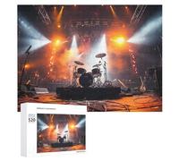 Puzzle da 520 pezzi per adulti Cool Rock concerto palco puzzle grande gioco decompressione tempo libero intrattenimento puzzle in legno rilassamento giocattoli sensoriali decorazione della stanza per