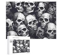 Puzzle da 520 pezzi per adulti Cool Skulls Pattern1 Puzzle Grandi Puzzle Gioco Decompressione Tempo libero Divertimento Puzzle in legno Relax Giocattoli sensoriali Decorazione della stanza per donne