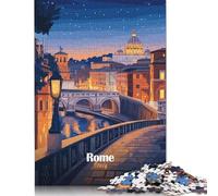 Puzzle da 520 pezzi raffigurante la città di Roma al tramonto, per adulti e adolescenti, puzzle per adulti e adolescenti, 520 pezzi (52x38 cm)