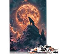 Puzzle da 520 pezzi "Serenata Lunare del Lupo" per adulti e adolescenti, puzzle in legno per adolescenti, regali, puzzle rilassanti, giochi, 520 pezzi (52x38 cm)