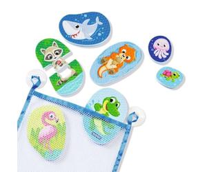 Puzzle da bagno Ravensburger 12034120 Play+: animali, giochi da esterno e da bagno, giocattoli a partire da 1 anno, inclusa pratica borsa a rete, giocattolo da vasca