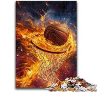 Puzzle da basket con fiamme per adolescenti, 1000 pezzi, antistress, per trascorrere il tempo libero e interagire con i genitori, 50x75cm