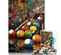 Puzzle da biliardo con pittura a olio da 1000 pezzi per adolescenti, aiuta il cervello a esercitare i giocattoli avvincenti per coltivare la pazienza e l'interazione genitore-figlio (38x26cm)