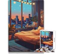 Puzzle da camera da letto con luci notturne per adulti, 1000 pezzi, gioco di apprendimento per stimolare la mente, sorpresa premurosa per le celebrazioni, dimensioni 50x75cm