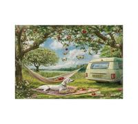 Puzzle da campeggio a forma di cane con frustino primaverile, per adulti, 300 pezzi, puzzle in legno panoramico da viaggio per cuccioli, decorazioni per picnic per l'intrattenimento domestico