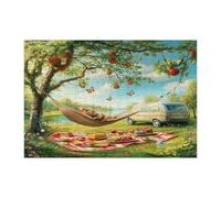 Puzzle da campeggio a forma di topo primaverile, per adulti, 300 pezzi, puzzle in legno panoramico con animali da viaggio per camper, divertenti decorazioni per picnic per l'intrattenimento domestico